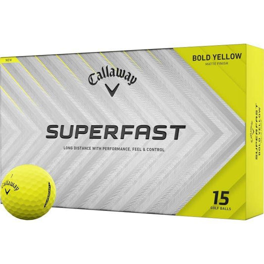 Superfast Bold Yellow 15-Pack Golf Balls 2025