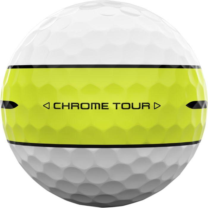 Chrome Tour 360 Yellow Stripe Golf Balls 2025
