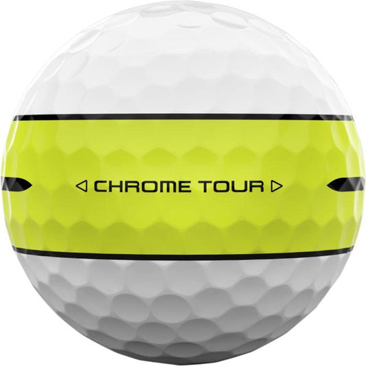 Chrome Tour 360 Yellow Stripe Golf Balls 2025
