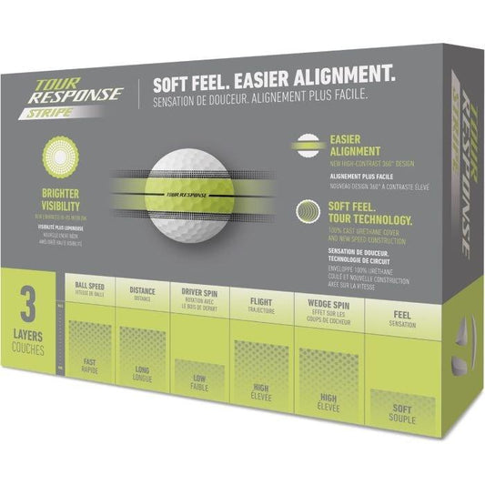 Tour Response Stripe Yellow Golf Balls 2025