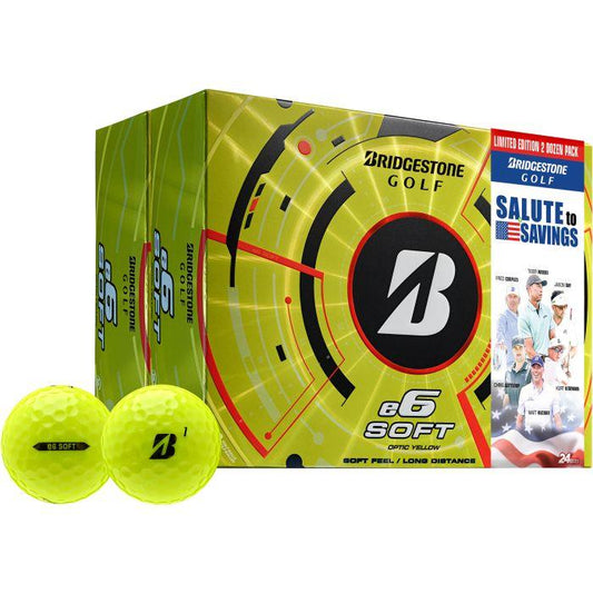 e6 Soft Yellow Salute To Savings Double Dozen Golf Balls 2025